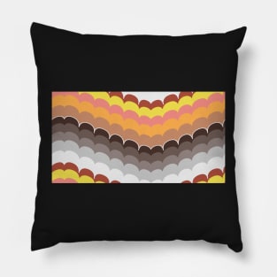 Bargello scallop waves brown yellow orange Pillow