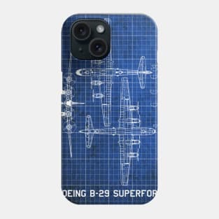 Boeing B29 Superfortress Blueprint vintage look Phone Case