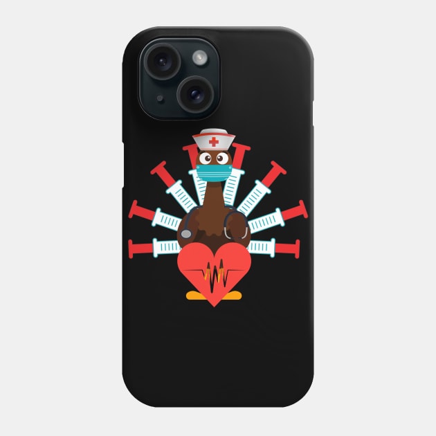 Thanksgiving nurse turkey Phone Case by Flipodesigner