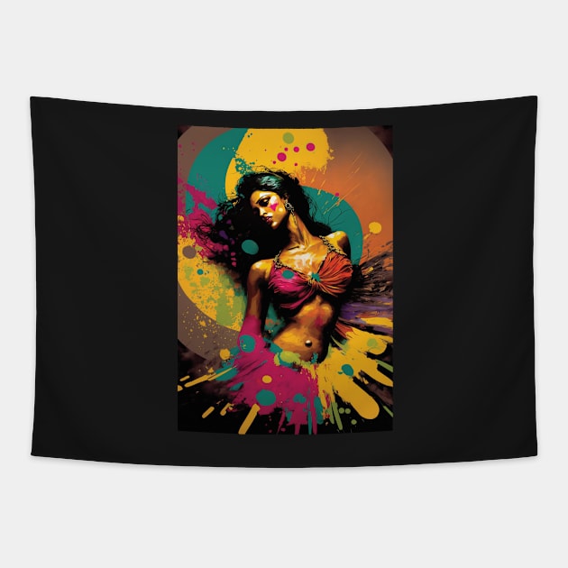 Salsa Spirit: Color Explosion 3 Tapestry by Focused Instability