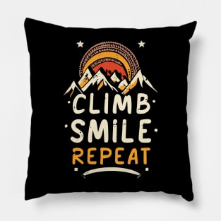 Free Climbing Boulderer Mountain Rock Bouldering Climber Gym Retro Pillow