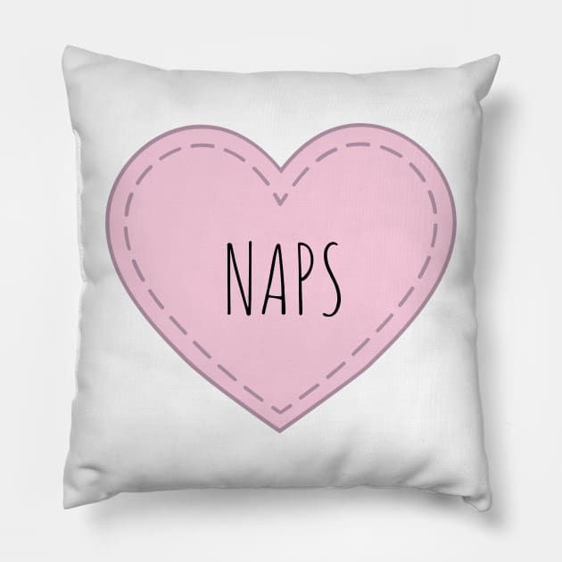 Naps, Heart shape Pillow by BloomingDiaries