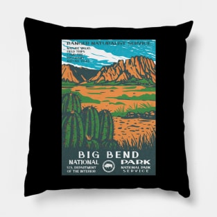 Big Bend National Park Vintage WPA Poster Pillow