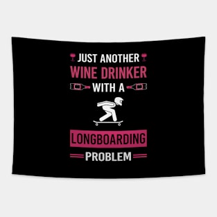 Wine Drinker Longboarding Longboard Longboarder Tapestry