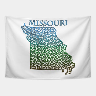 State of Missouri Colorful Maze Tapestry