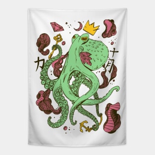 Royal Octopus - Pink and Mint Tapestry