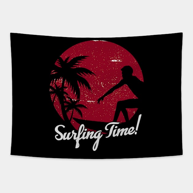 Red Surfer Logo Tapestry by Dominic Becker