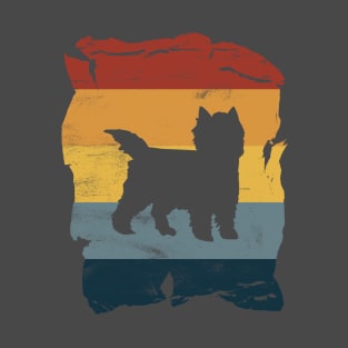 Cairn Terrier Distressed Vintage Retro Silhouette T-Shirt