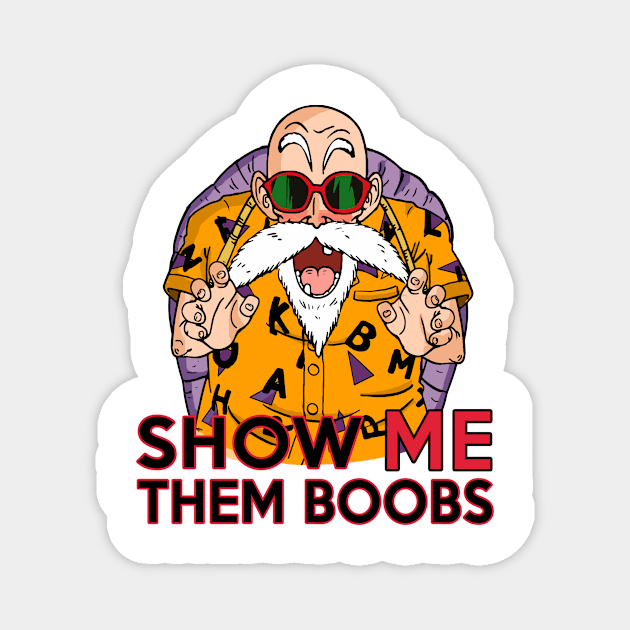 Master Roshi Pervert Magnet by VintageTeeShirt