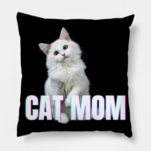 Cat Mom (White Cat Edition) Pillow