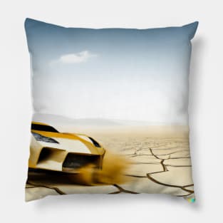 Fast car in the desert Pillow