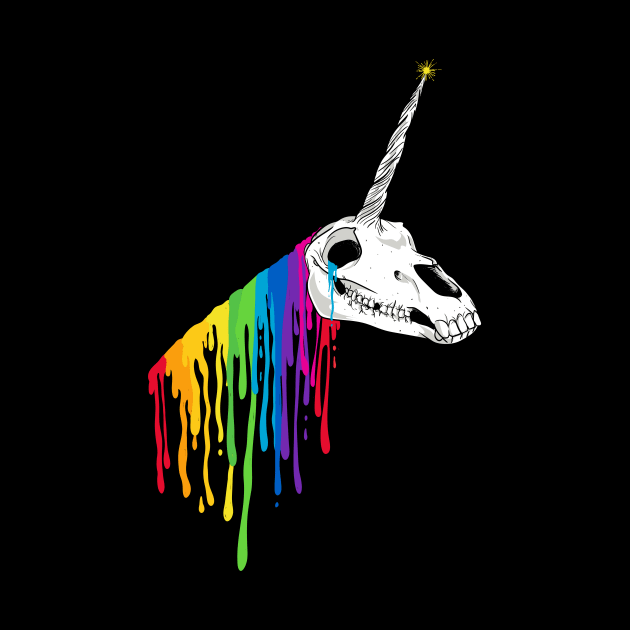 Dripping Unicorn Skull by rt-shirts