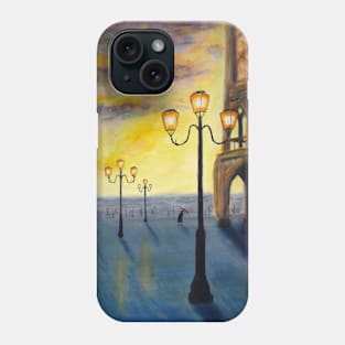 Lowry Meets Venice. Acrylics on board, an original artwork. Phone Case