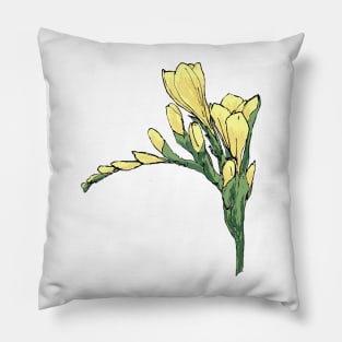 Yellow Freesia Parkinsons Therapy Art Pillow