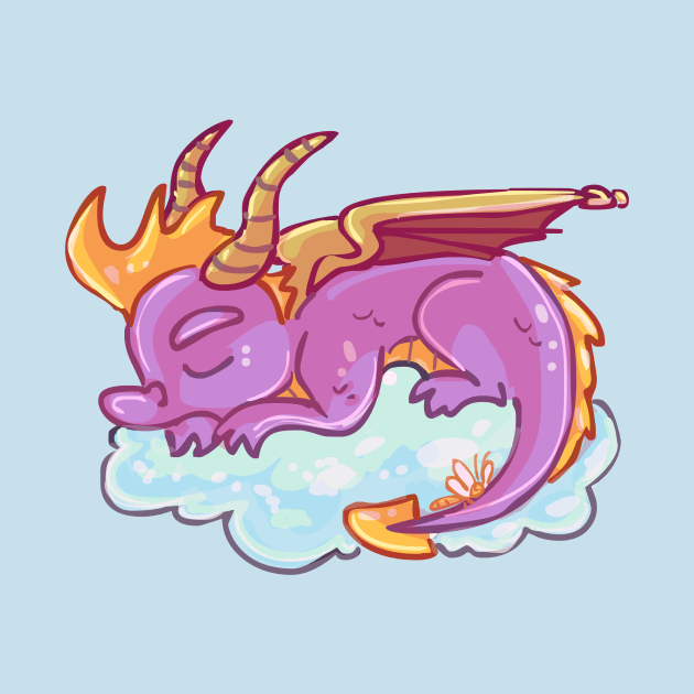 Sleeping Spyro on a Cloud by sky665