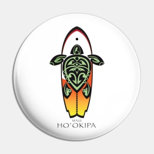 Tribal Turtle Tattoo Surfer Dude / Ho'okipa / Orange and Yellow Pin