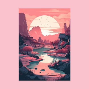 Distant Horizon Anime Style Landscap T-Shirt