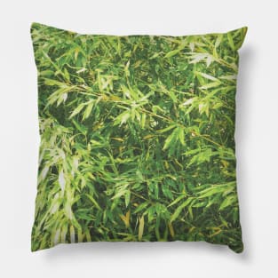 Beautiful Green Bamboo Leaves Pillow