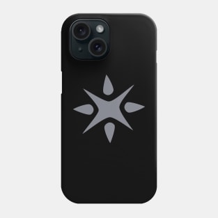 Large Geometric abstract snowflake in grey Phone Case
