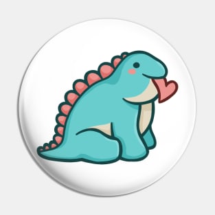 Cute Chubby Stegosaurus, Love, Dinosaur Pin