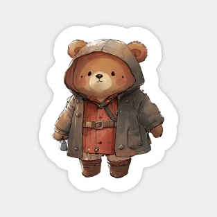 Cute Bear Cartoon Adventurer Adorable Kawaii Animal Magnet