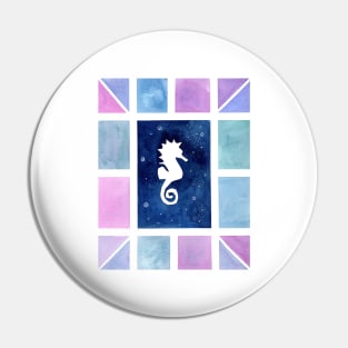 Sea Horse with pastel mosaic Pin