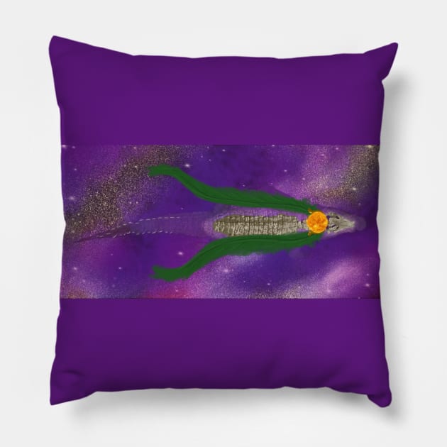 Starry Sobek-Ra Pillow by hearthfiredraws