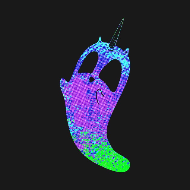 unicorn cat ghost neon splat by Surplusweird