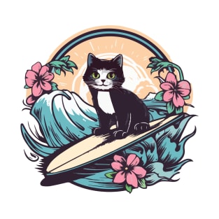 Tuxedo Cat Surf T-Shirt