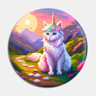 Pixel Princess Unicorn Kitty Pin