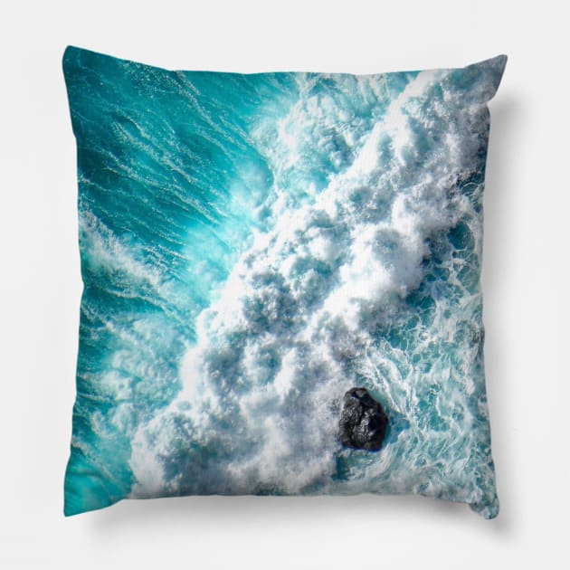 Ocean Wave Pillow by NewWorldIsHere