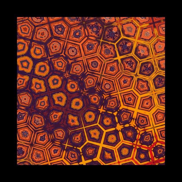 Turtle Shell Looking Pattern in Orange, Purple and Yellow - WelshDesignsTP005 by WelshDesigns