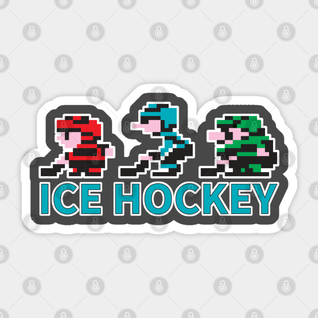 8-bit Ice Hockey Guys for Dark Sticker - Nintendo - Sticker