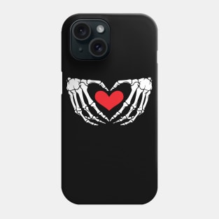 Halloween skeleton hand heart Phone Case