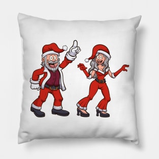 Dancing Santa And Mrs. Claus Pillow