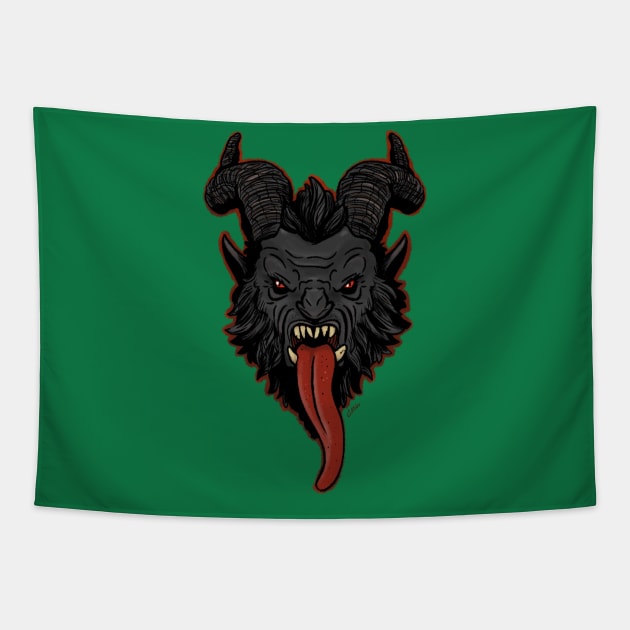 Krampus head Tapestry by CKline