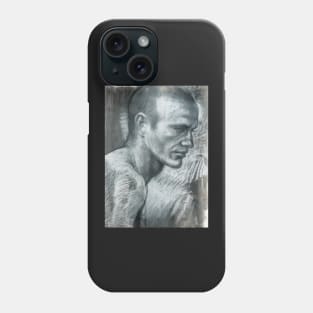 Portrait of Steven  : charcoal and pastel and conte pencil drawing Phone Case