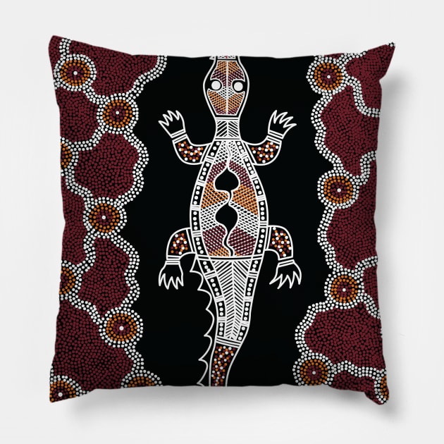 Aboriginal Art - Croc Pillow by hogartharts