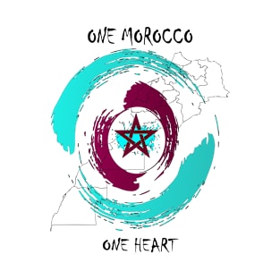 one morocco one heart Proud Morocco Flag Gift Moroccan Lovers For Men's Women's T-Shirt