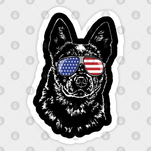 Australian Cattle Dog Blue Heeler American Flag Sunglasses