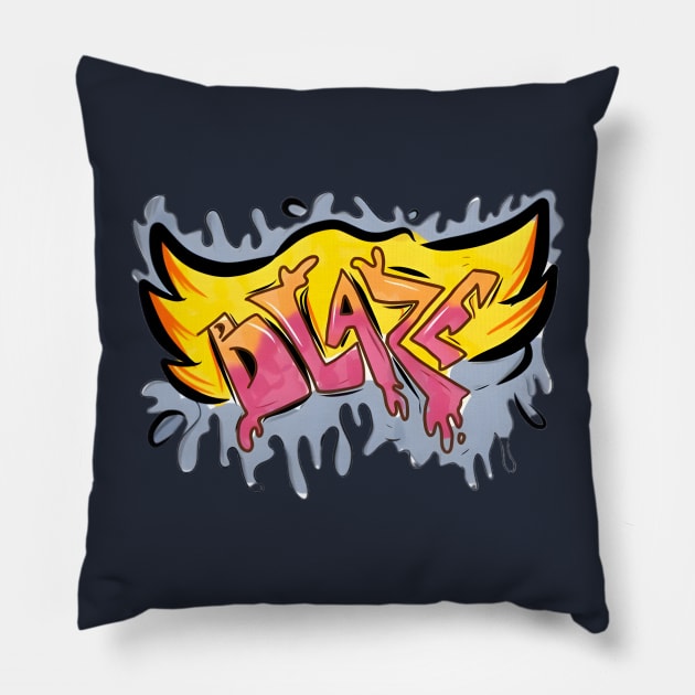 Blaze Graffiti Pillow by HIKIX