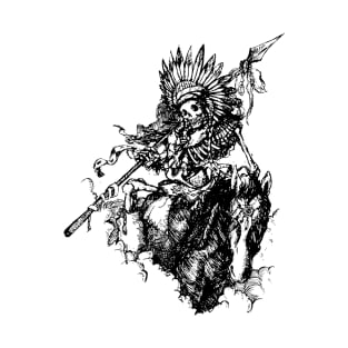 Apache Skull Warrior on Horse T-Shirt