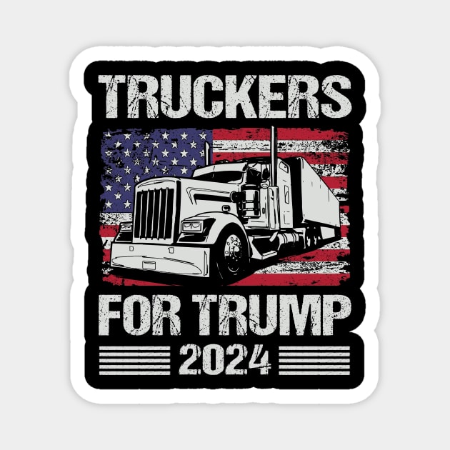 Truckers For Trump 2024 Magnet by Jenna Lyannion