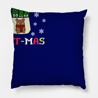 Merry Cact Mas - Eves Pin Cacti In Christmas Bear Pot Pillow