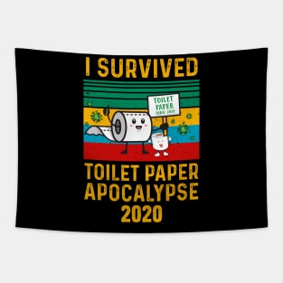 Vintage I Survived Toilet Paper Apocalypse 2020 Tapestry
