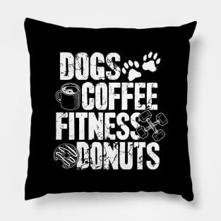 Dogs Coffee Fitness Donuts Pillow