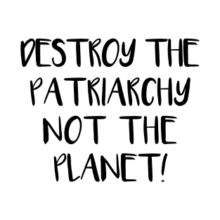 DESTROY THE PATRIARCHY NOT THE PLANET feminist text slogan T-Shirt