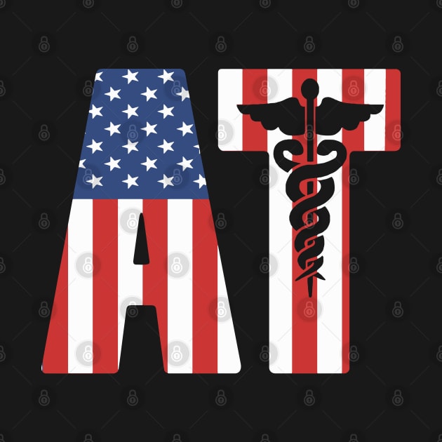 Athletic Trainer - Proud USA Flag American AT by Shirtbubble