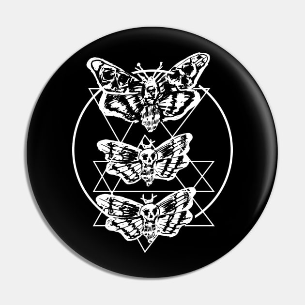 Death Moth Sacred Geometry Witchy Punk Goth Pin by LunaElizabeth