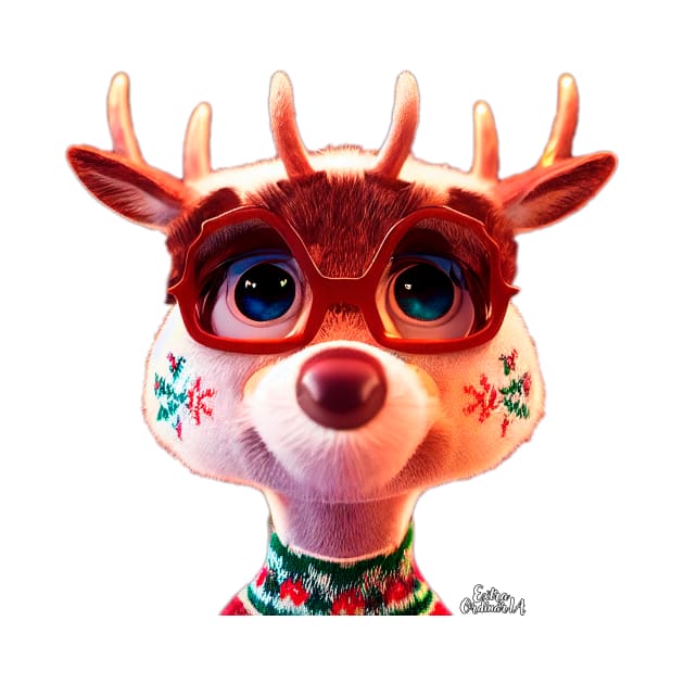 Cute Christmas Reindeer by extraordinar-ia